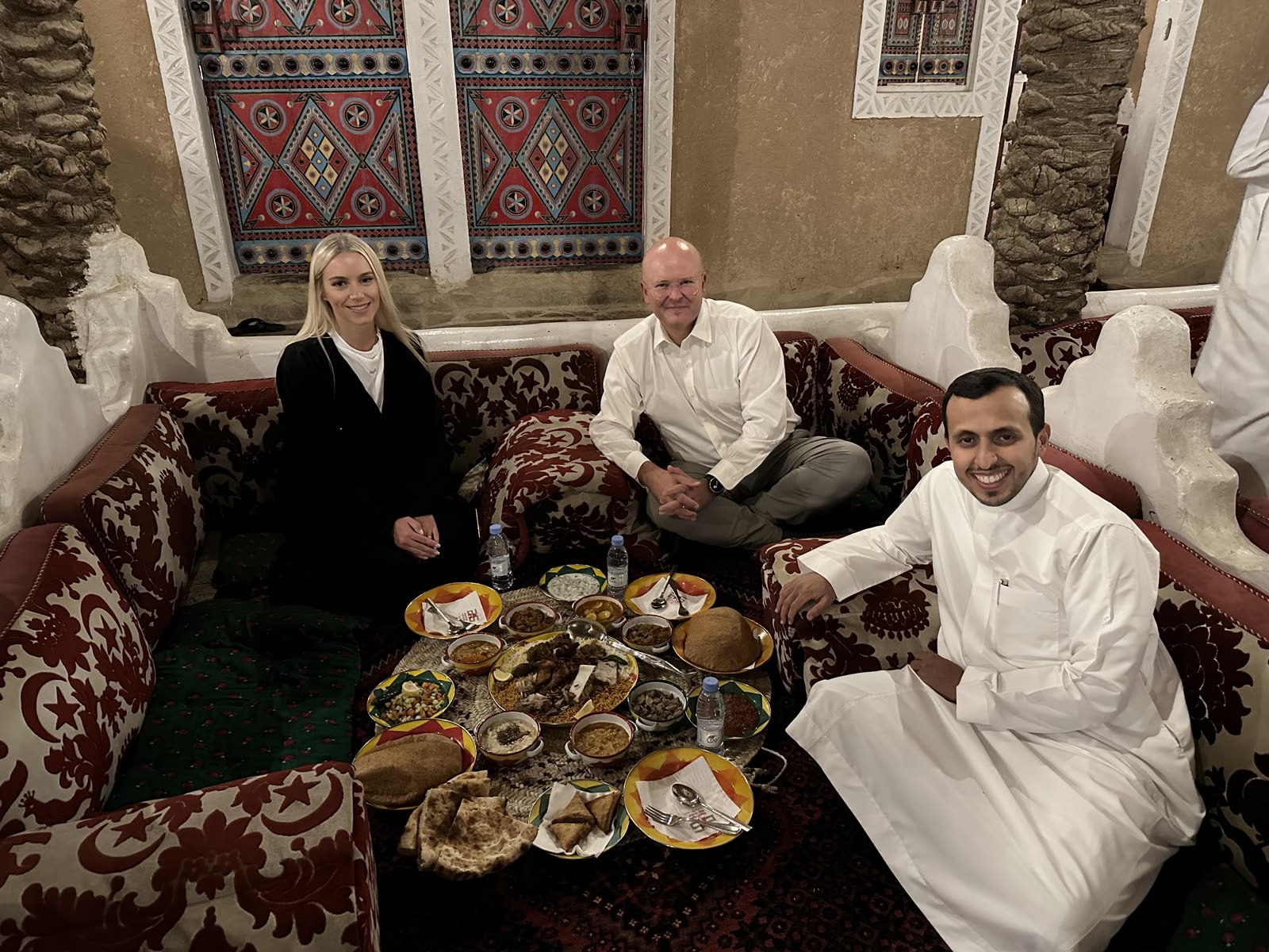 Conversation with colleagues in the Gulf.